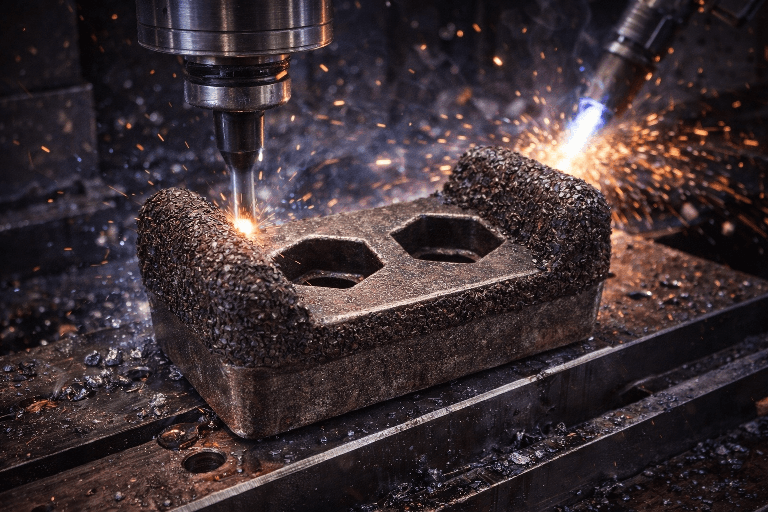 CNC fabrication close-up