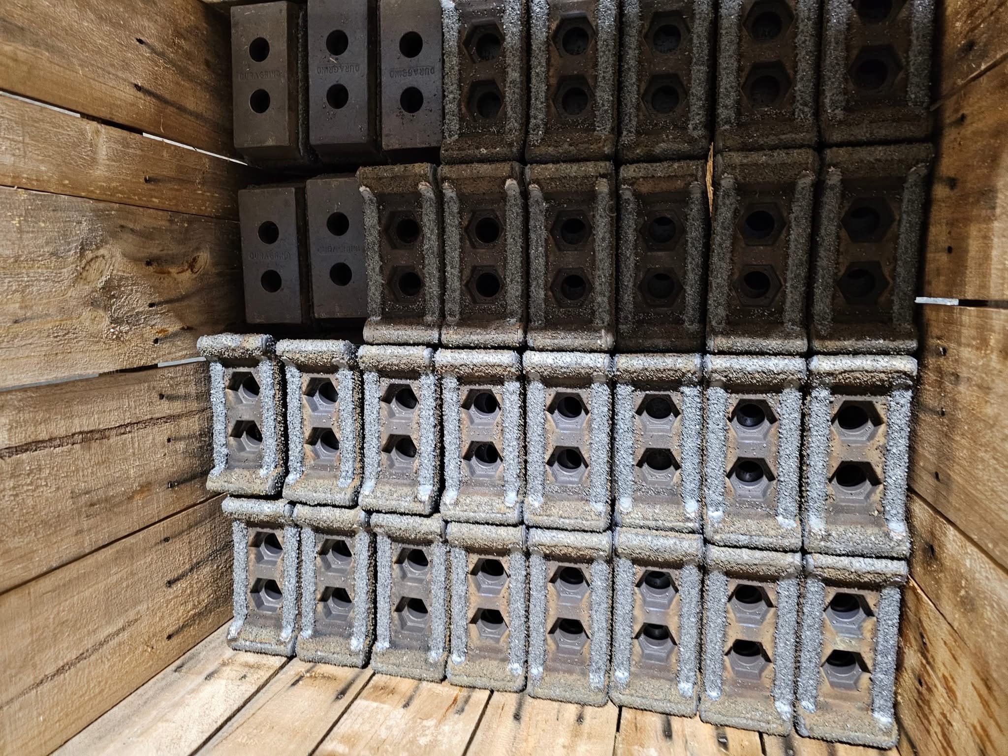 Carbide tips in a crate